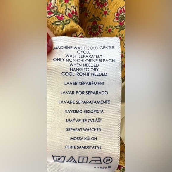 Chaps - 1X - Long Sleeve Top - Yellow/Red/Green - Picture 6 of 7